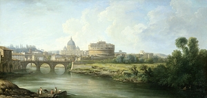 View of the Castel Sant’Angelo in Rome [1750–1800] by Pierre Antoine Demachy [1723–1807]